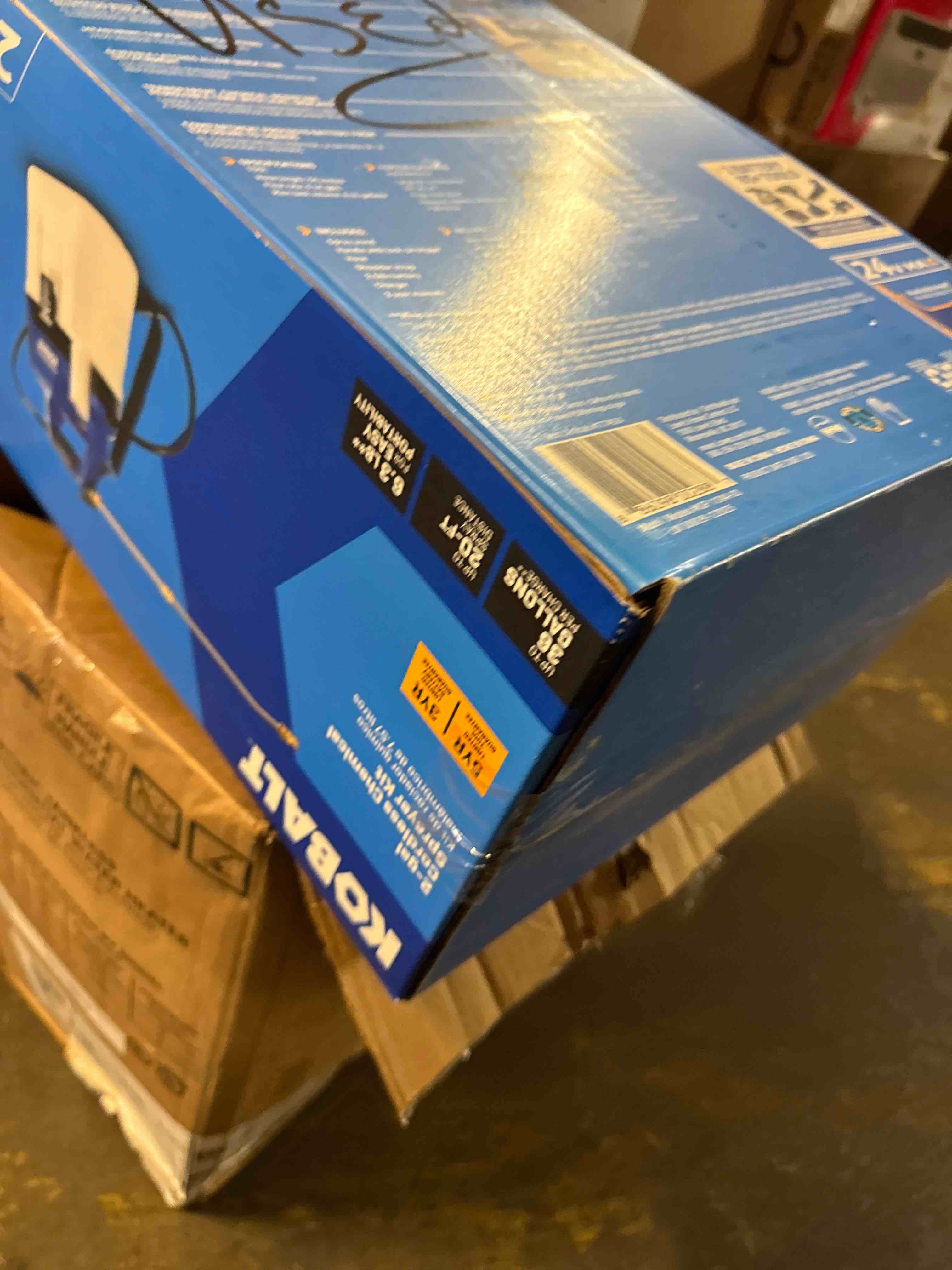 Condition photo showing As Is for kobalt 2.11-gallon 24-volt battery operated handheld sprayer
