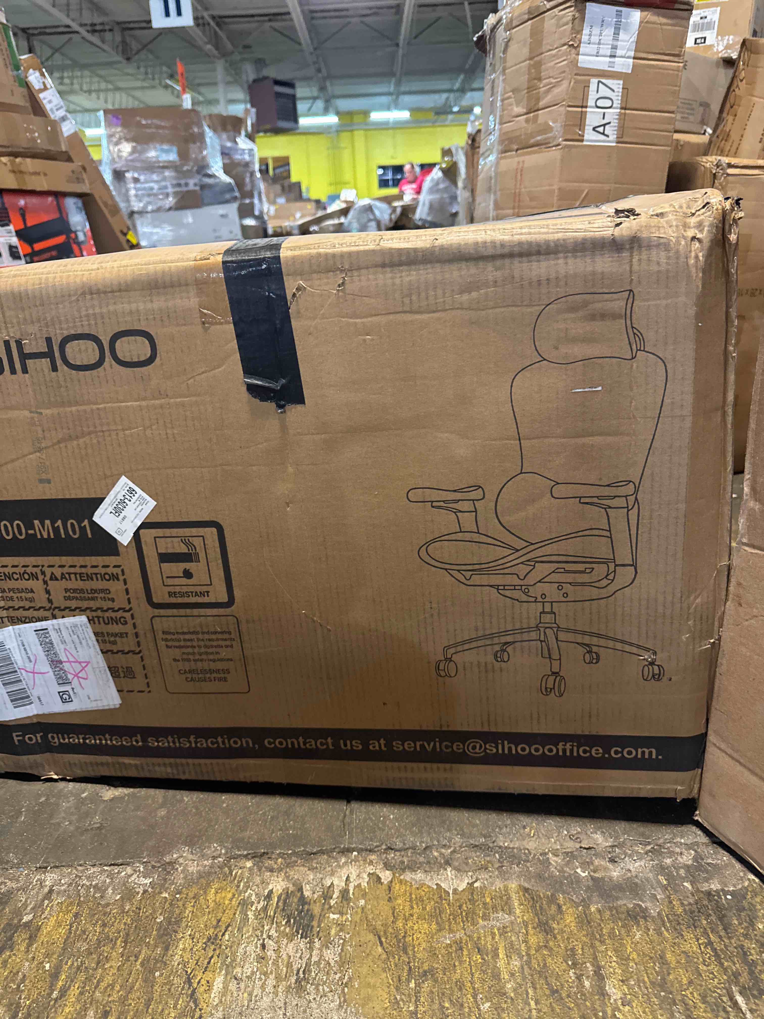 Condition photo showing As Is for advanced ergonomic mesh office chair with adjustable lumbar support, headrest & 3d armrests, pro edition (grey, pp)