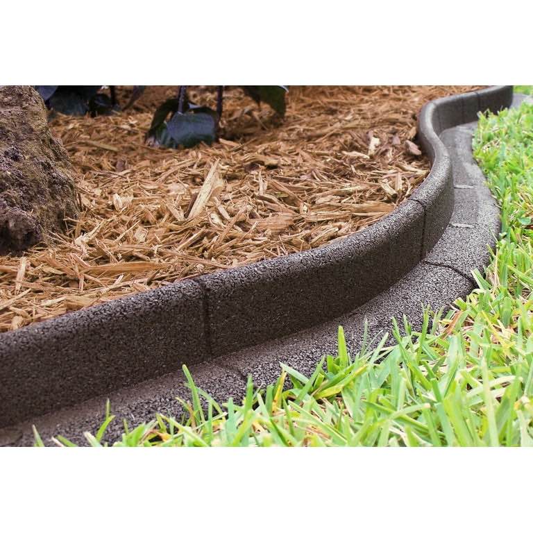 eco border 3" x 48" brown rubber no dig landscape garden border edging (pack 6)
