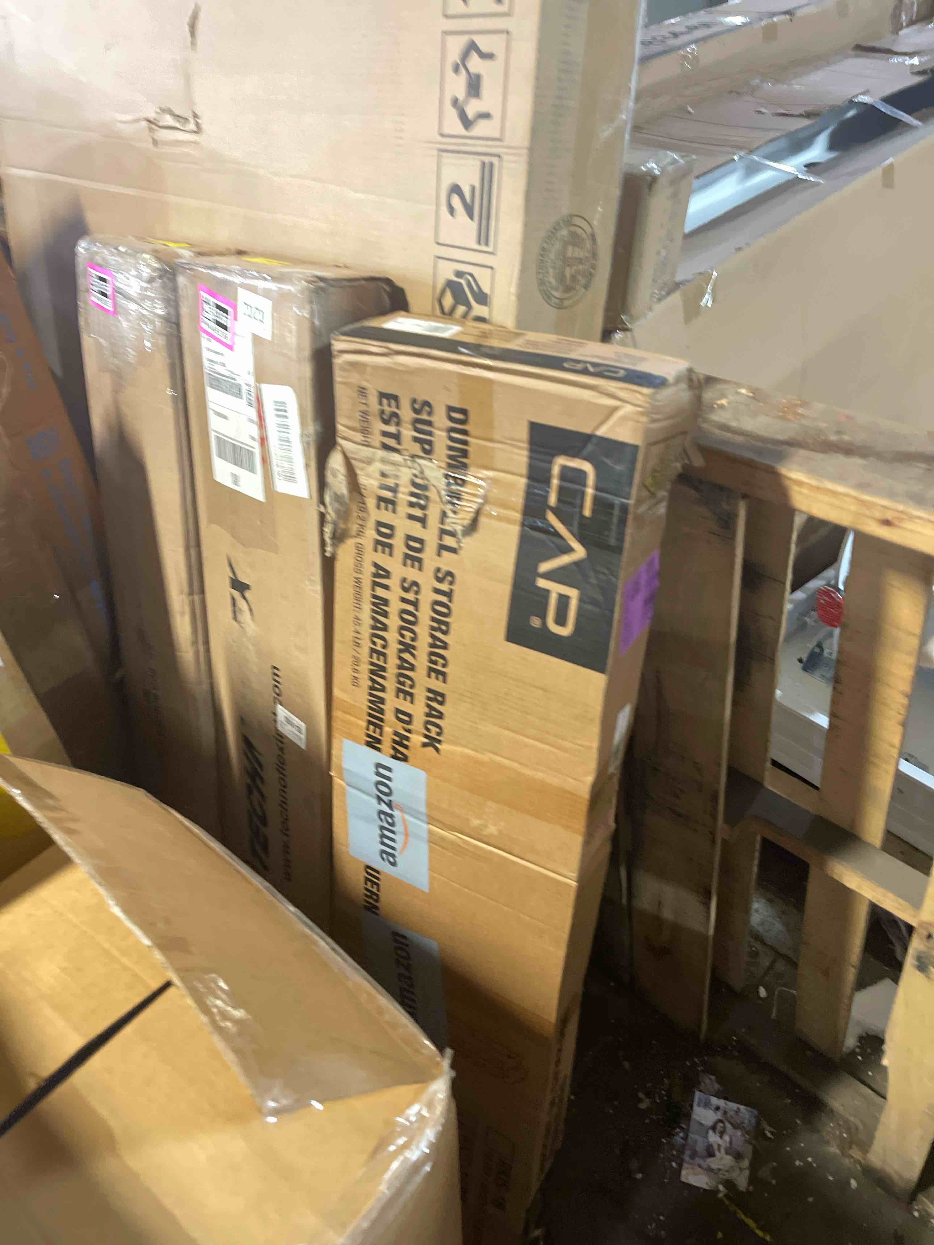 Condition photo showing New/Like New for cap dumbbell rack for home gym – vertical storage stand, holds multiple pairs (100–350 lbs), heavy-duty steel with non-slip base | multiple options