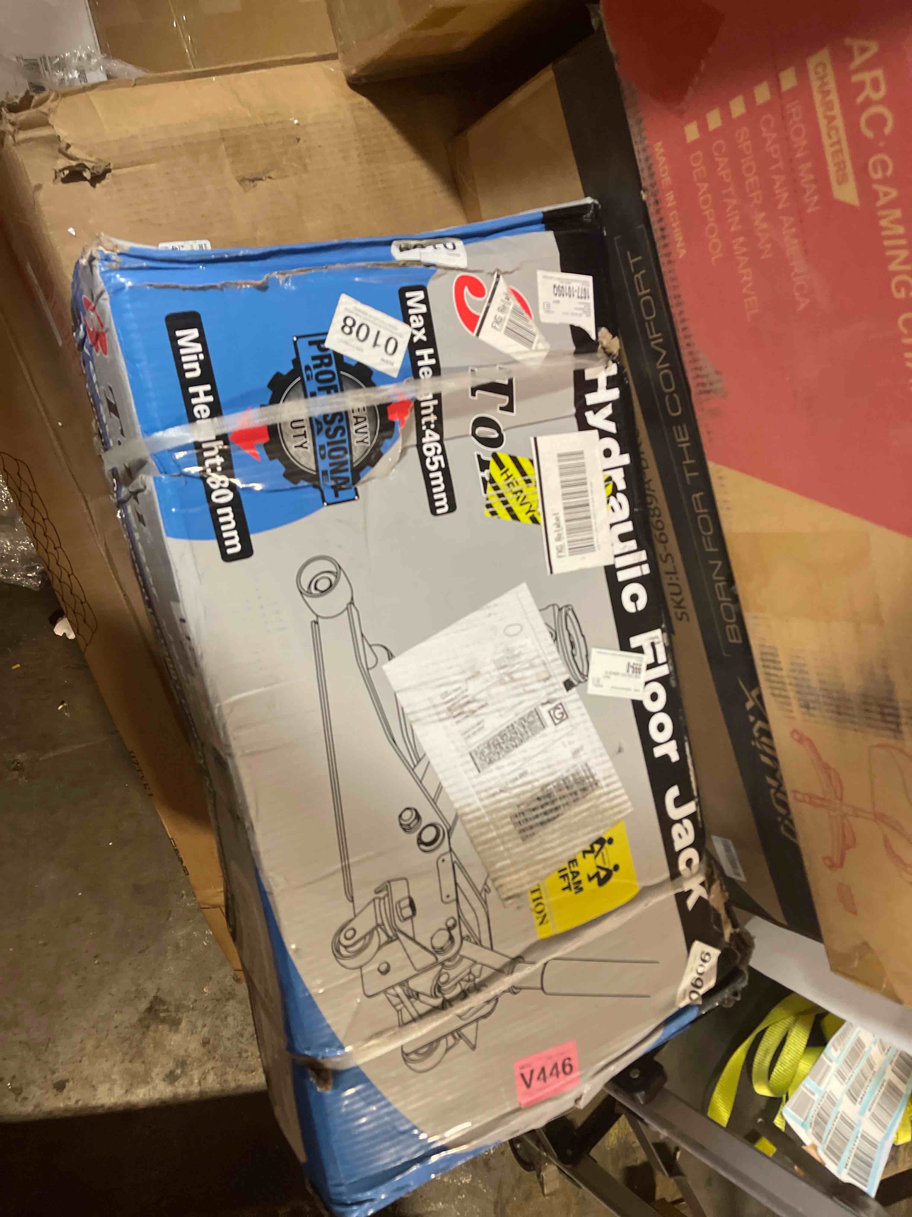 Condition photo showing New/Like New for 3 ton hydraulic floor jack,6600lbs floor jack lift range: 5.31"-18.11",blue | 360°swivel castors&large saddle,5.31"-18.11" lifting rang,heavty duty carbon steel material,ideal for various vehicle models