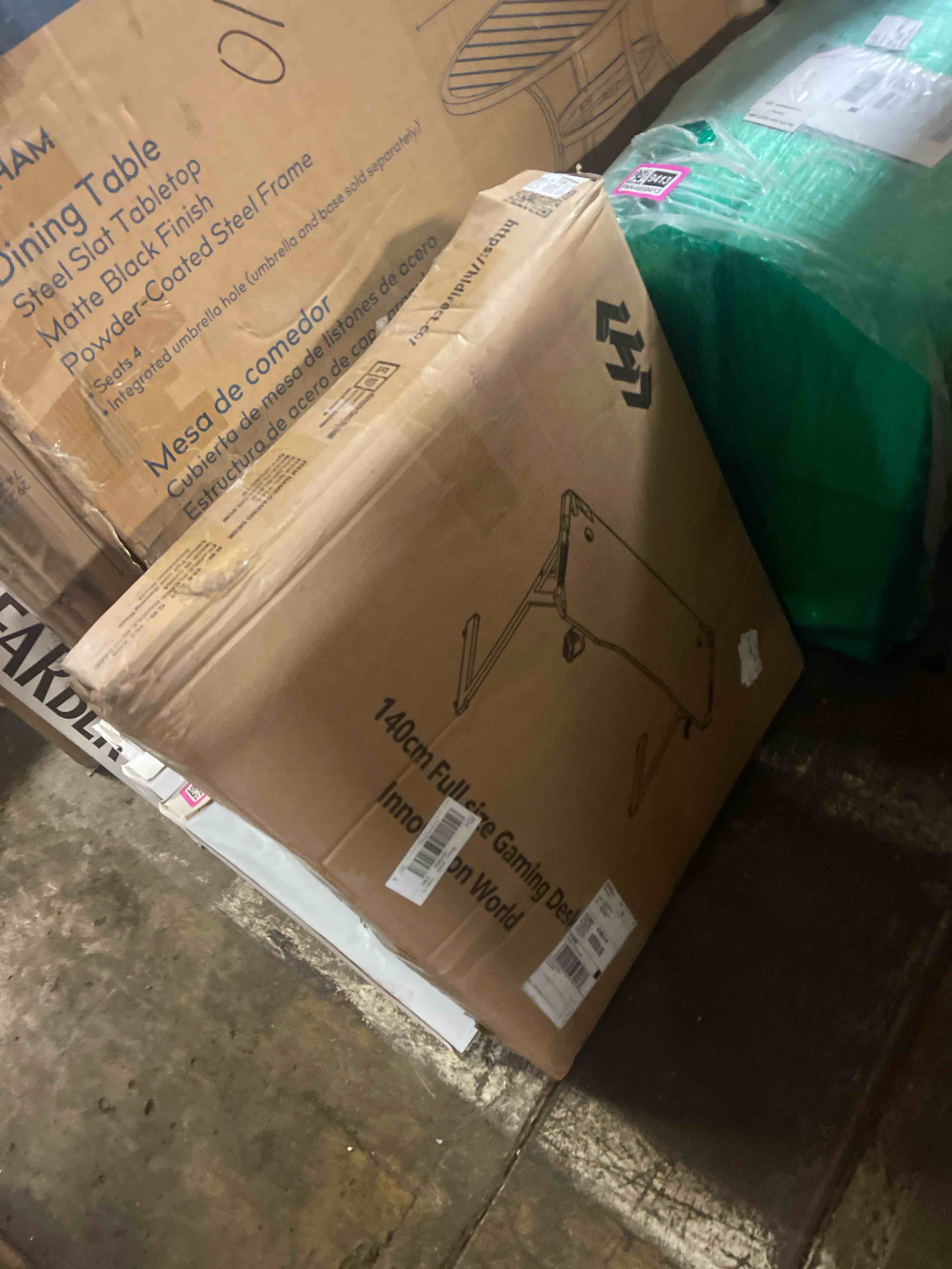 Condition photo showing New/Like New for hldirect 55 inch gaming desk with led lights, ergonomic gaming table, large computer desk with headphone hook & cup holder