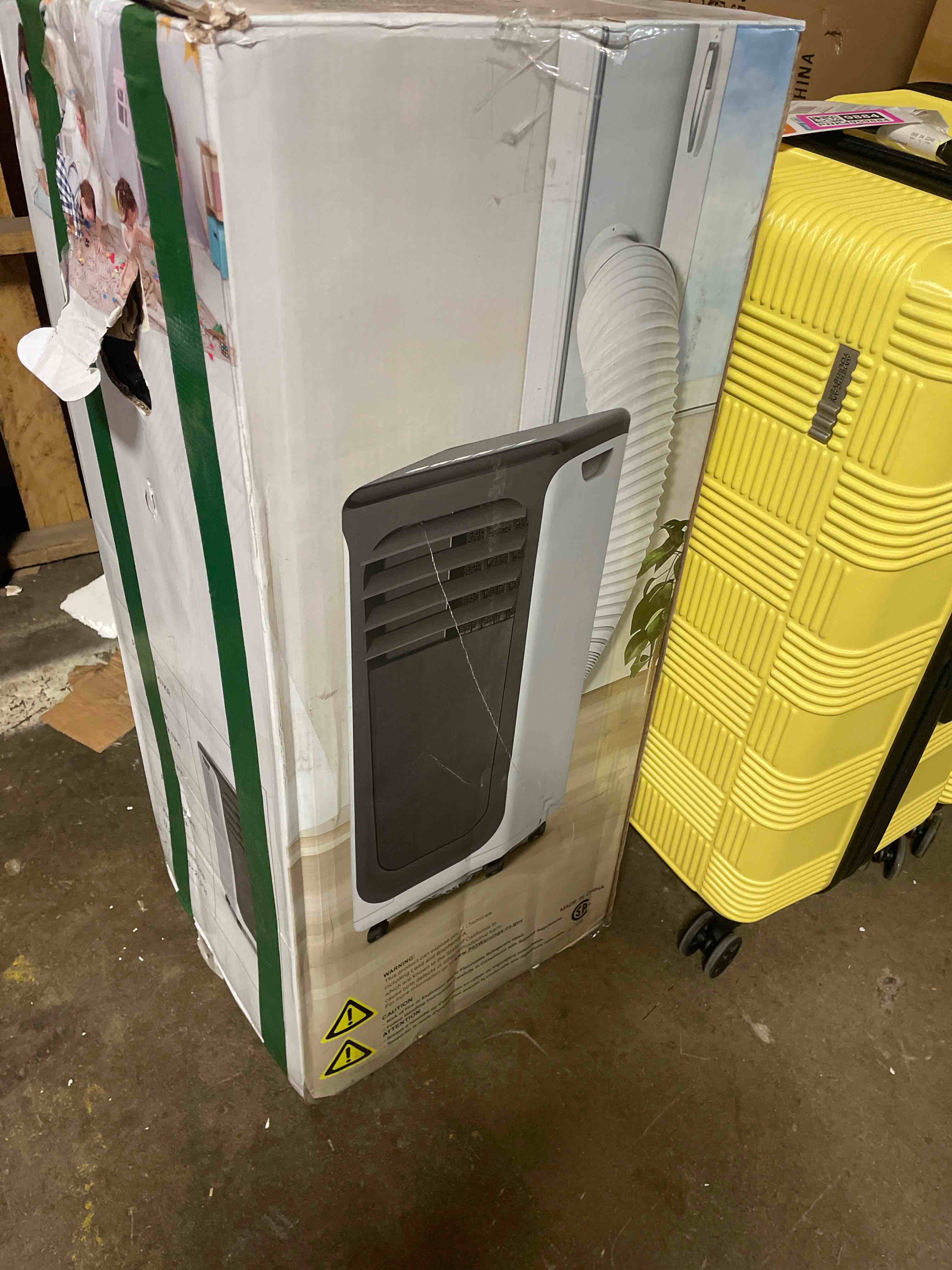 Condition photo showing As Is for 16000 btu portable air conditioner, 3-in-1 ac unit with cool/dehumidify/fan, quiet bedroom ac with remote & wifi control, cools up to 750 sq.ft, easy-roll portable window ac alternative