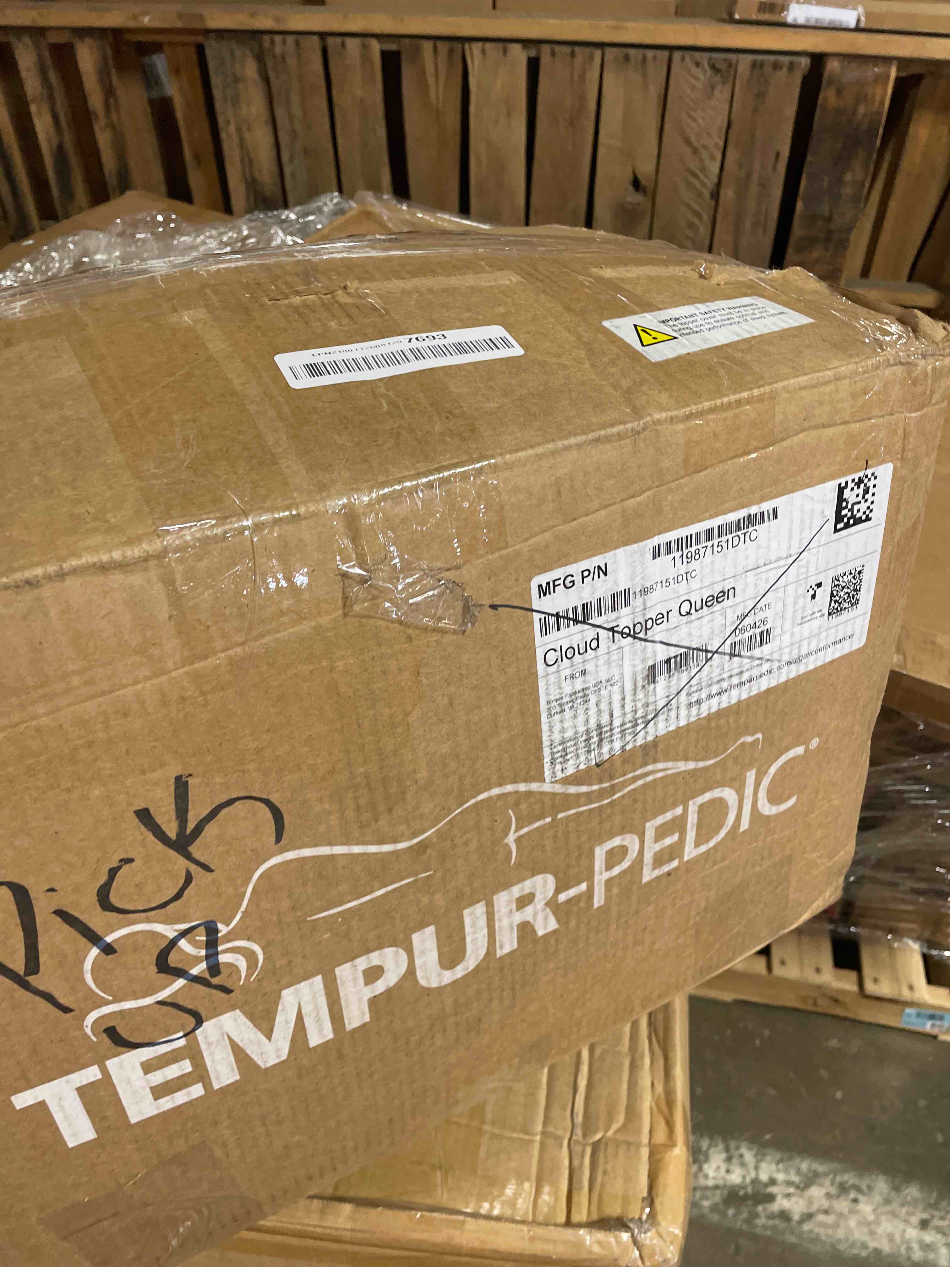Condition photo showing As Is for tempur-cloud 2-inch + cooling mattress topper, queen