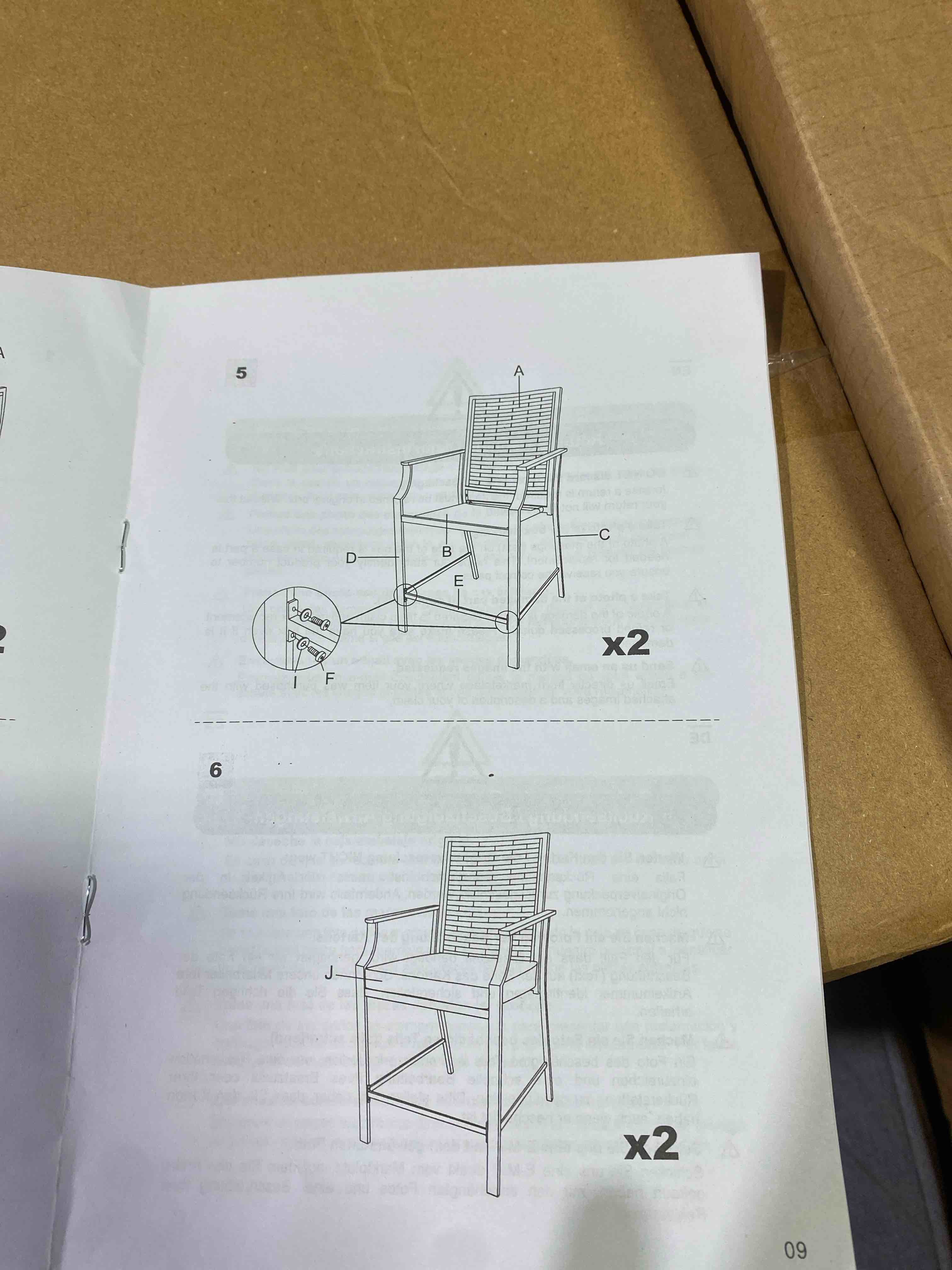 Condition photo showing New/Like New for (similar) (grey cushions) paylesshere 30" patio bar stools set of 2 wicker outdoor bar chairs rattan chairs all-weather patio furniture with footrest armrest and khaki cushion for garden pool lawn backyard, brown