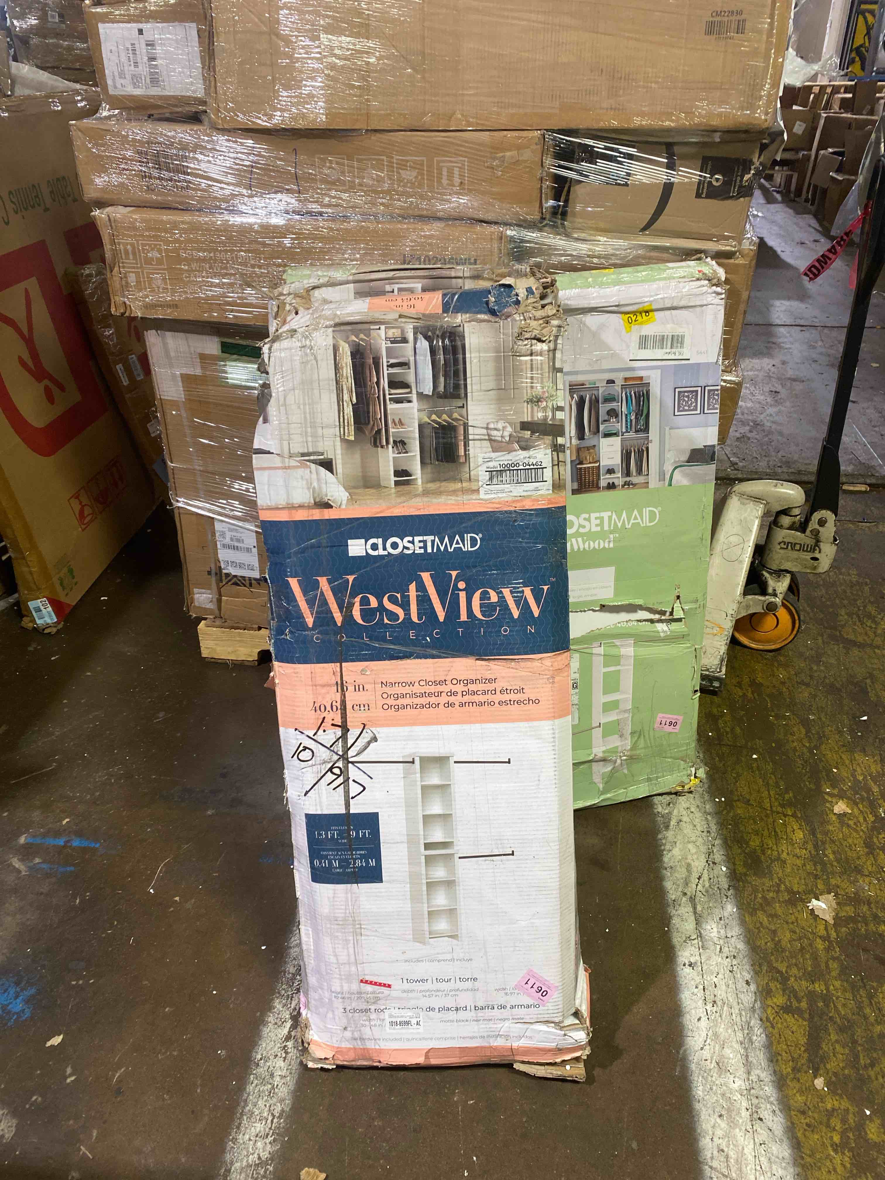 Condition photo showing New/Like New for closetmaid 4867 suitesymphony 12-inch starter tower kit, pure white