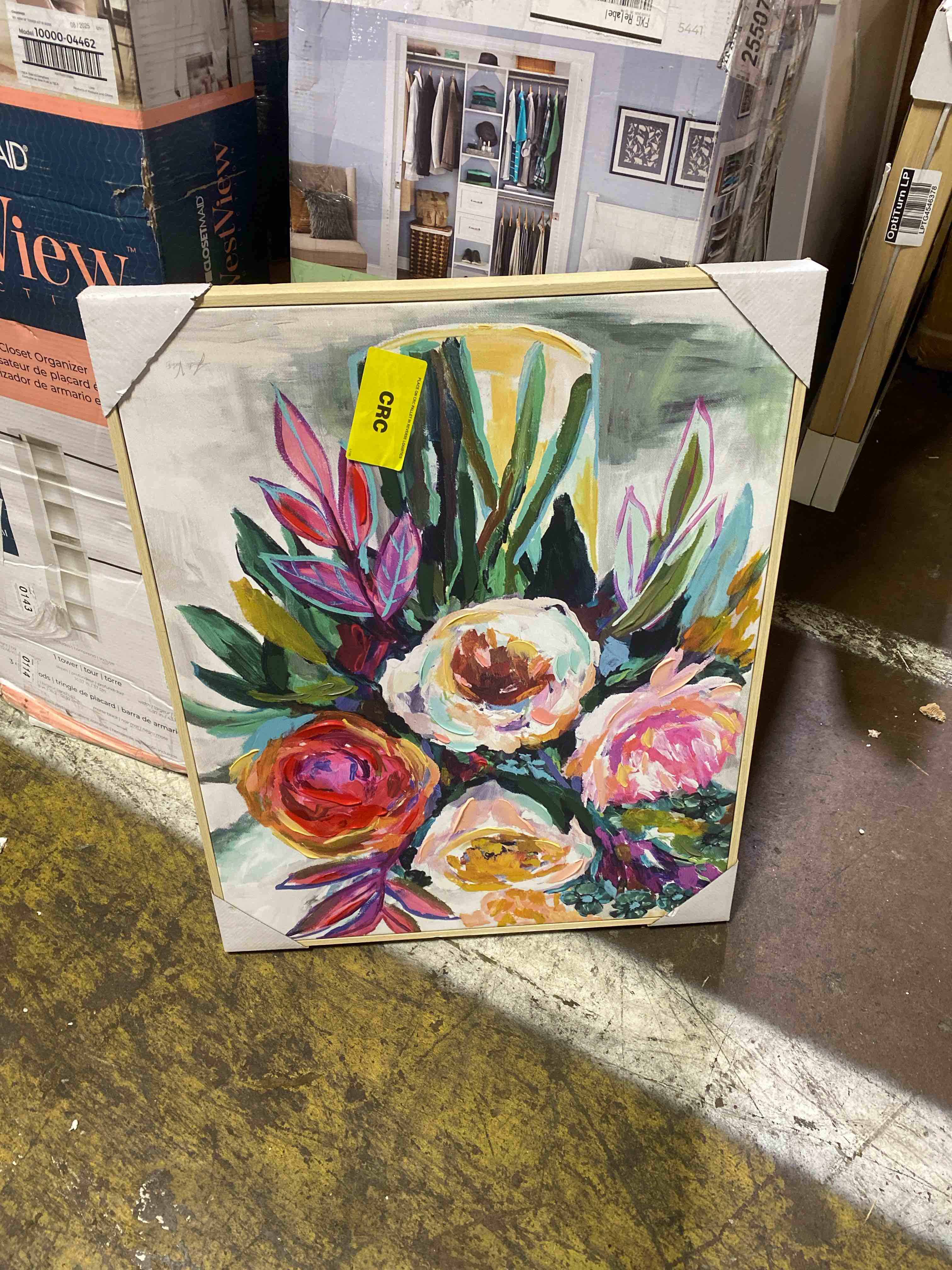 Condition photo showing New/Like New for 24" x 30" colorful floral framed canvas natural - threshold™