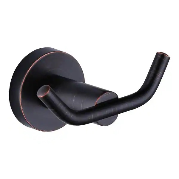 (Set of 2) Knob-Hook Double Robe/Towel Hook in Brushed Nickel - Oil Rubbed Bronze