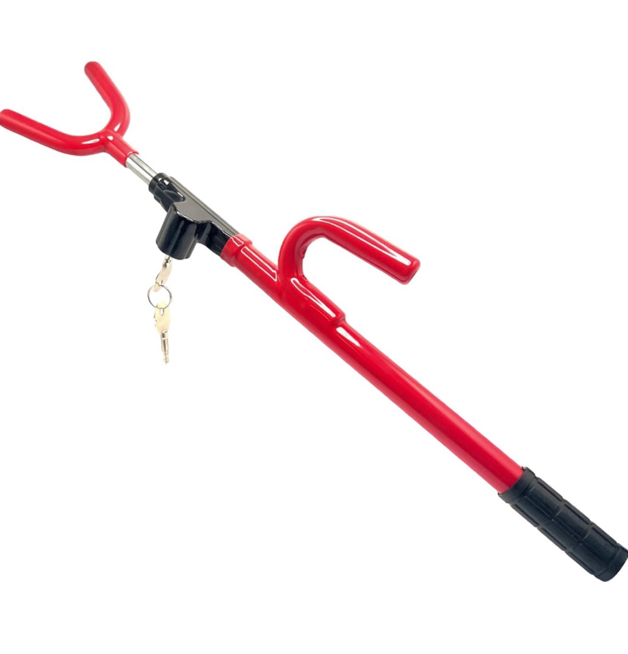 BLACK MOON AMERICA Car Steering Wheel Lock - Universal Car Lock Anti Theft Device - Car Theft Prevention Device with Adjustable Length & 2 Keys - Fits Cars, Trucks, SUVs & Carts.