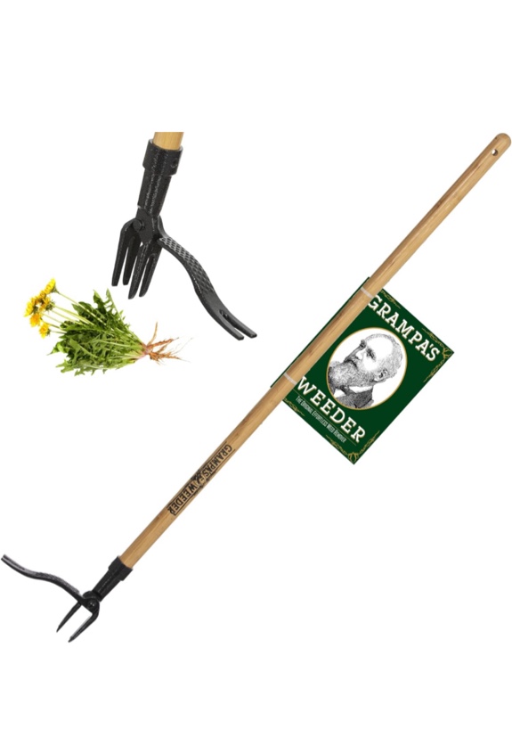 Grampa's Weeder - The Original Stand Up Weed Puller Tool with Long Handle - Made with Real Bamboo & 4-Claw Steel Head Design - Easily Remove Weeds without Bending, Pulling, or Kneeling