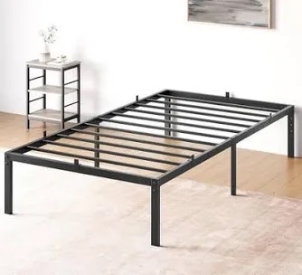 14 Inch Twin Bed Frame - Sturdy Platform Bed Frame Metal Bed Frame No Box Spring Needed Heavy Duty Twin Size Bed Frame Easy Assembly Strong Bearing Capacity, Noise Free