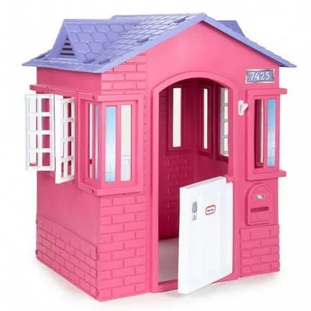 Little Tikes Cape Cottage Pretend Princess Playhousefor Kids, Indoor Outdoor, with Working Doors and Windows, for Toddlers Ages 2+ Years,Pink,Large