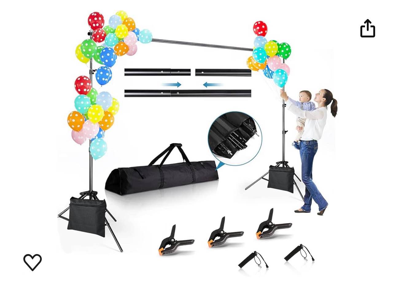 Backdrop Stand 8.5x10ft, Photo Video Studio Adjustable Backdrop Stand for Parties, Wedding, Photography, Advertising Display