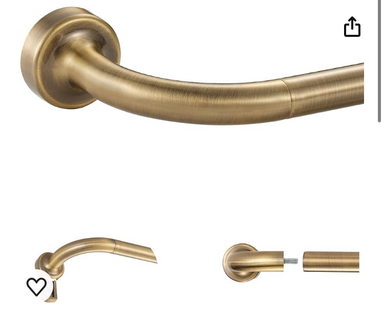 Antique Bronze Disc Curtain Rods, 28-48 Inches Window Curtain Rod,Adjustable Room Darkening Curtain Rod with Aluminum Finials and Brackets,Wrap Around Design