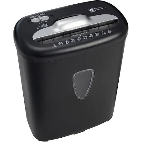 Amazon Basics 8-Sheet Cross Cut Paper Shredder and Credit Card Shredder - Black
