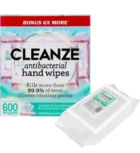 Cleanze antibacterial hand wipes