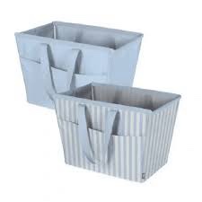 Neatfreak 2 Pack Easy Carry Laundry Tote  Ice Water Blue/Stripe