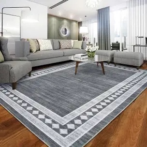 area rug bordered rug soft modern geometric  bed bath 