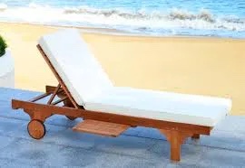 SAFAVIEH Newport Outdoor Patio Lounge Chair  Natural/Beige