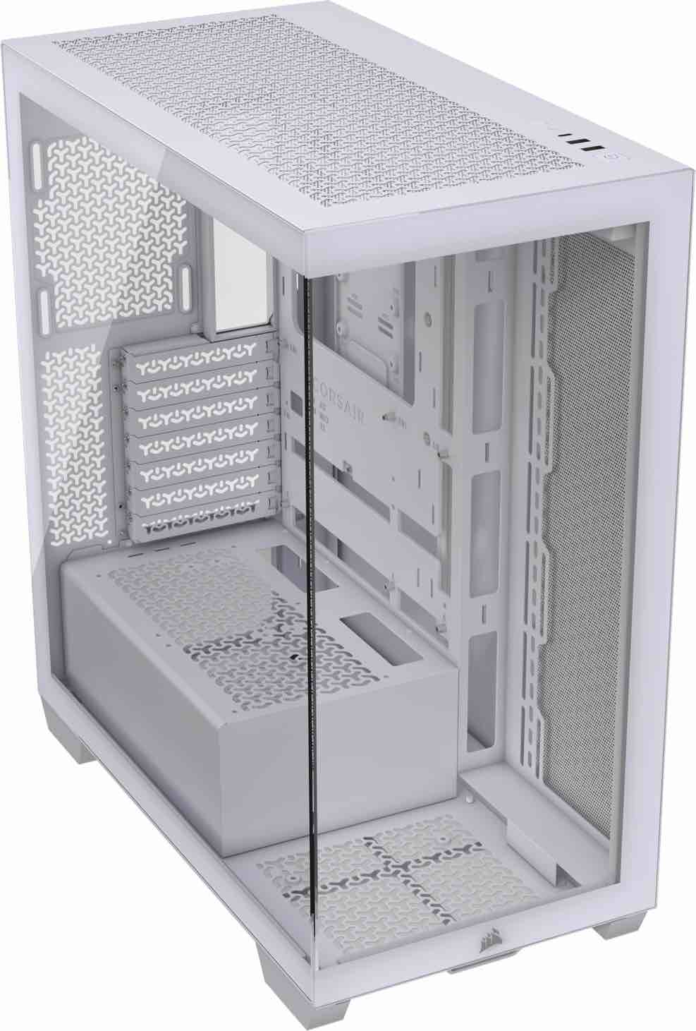 3500X Mid-Tower ATX PC Case – Panoramic Tempered Glass – Reverse Connection Motherboard Compatible – No Fans Included – White