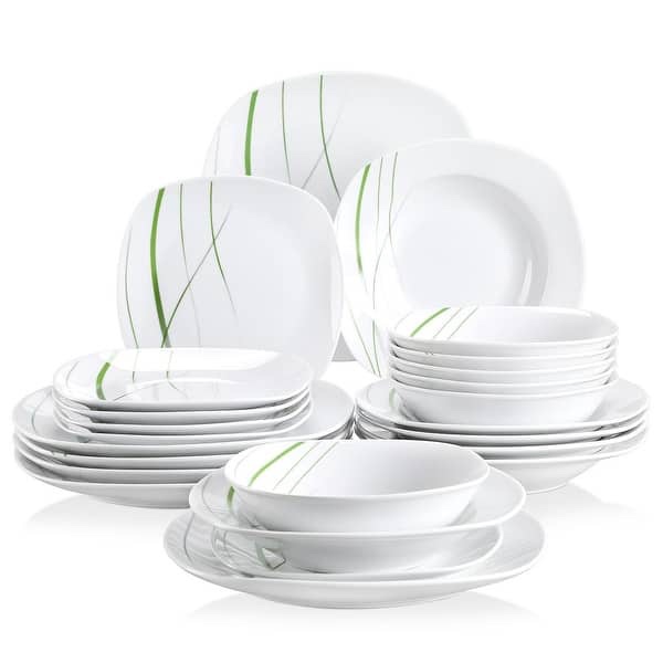 VEWEET Aviva Porcelain Dinnerware Set (Service for 6) - 24 Piece