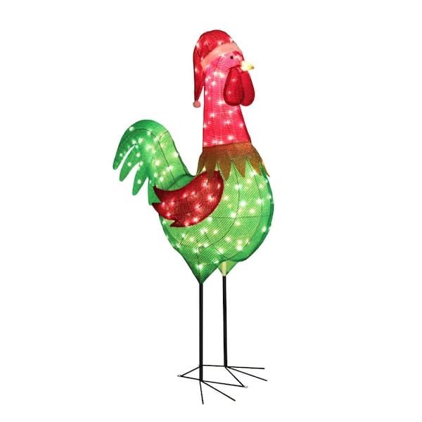 VEIKOUS 6 ft. 3D Rooster Outdoor Christmas Holiday Yard Decoration Warm White Light