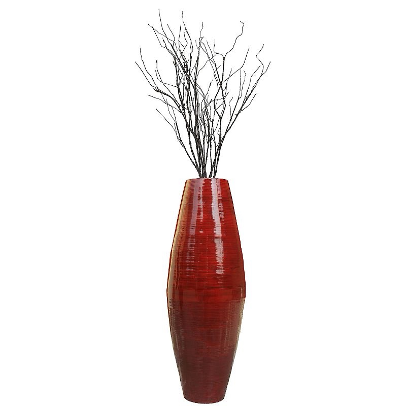 Uniquewise Tall Bamboo Floor Vase Cylinder, for Dining, Living Room, Entryway Decoration
