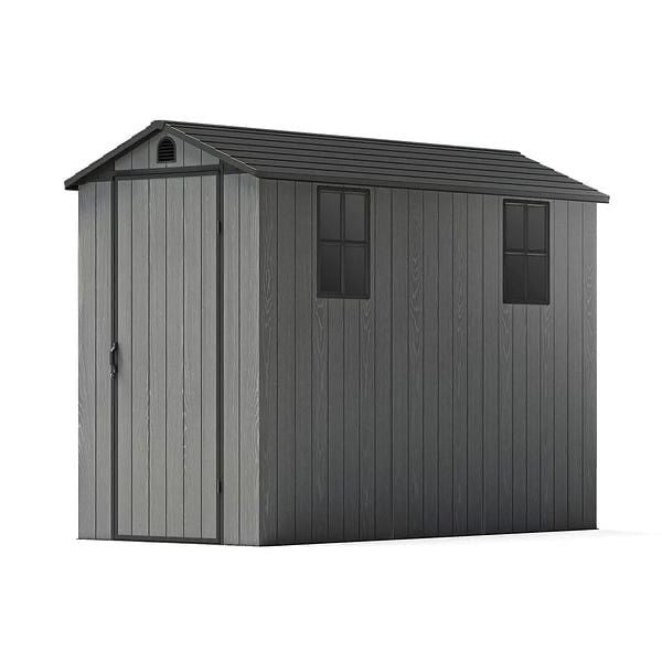 Patiowell Fit-it 4x8 Plastic Shed Pro, Cool Gray, T-PS24-0436A-DGY (box 1 of 2)