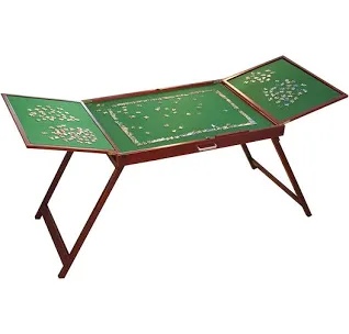 Bits and Pieces Fold-and-Go Wooden Jigsaw Puzzle Table  25 x 34 In Surface