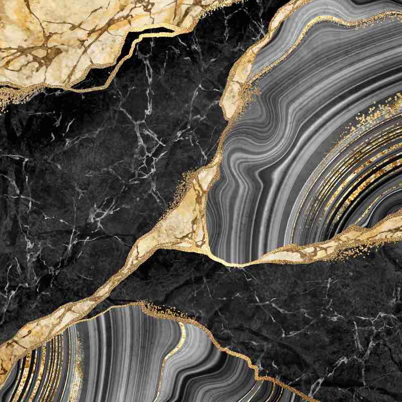 Mercille " Black Marble And Agate Mosaic " by Wacomka