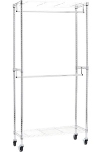 MonsterRAX Storage Solutions MonsterRax Clothing Rack - Garment Storage, Wardrobe Clothes Organizer, Steel Racks, Shoes and Adjustable Racks for Hanging 18" x 36" 72''