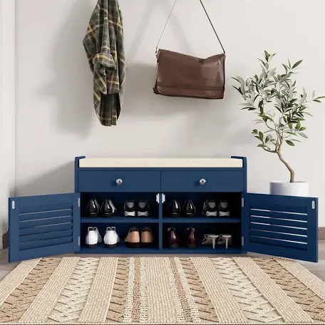 8 Pair shoe bench navy 