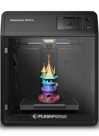 FLASHFORGE Adventurer 5M Pro 3D Printer with 1 Click Auto Printing System, 600mm/s High-Speed, Quick Detachable 280°C Nozzle, Core XY All-Metal Structure, Multi-Functional 220x220x220mm 3D Printer