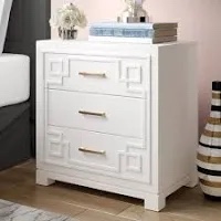 Raina 3 Drawer Chest White/Gold - Safavieh
