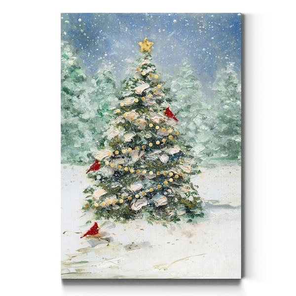 Cardinals and Christmas-Premium Gallery Wrapped Canvas - Ready to Hang - 24x36