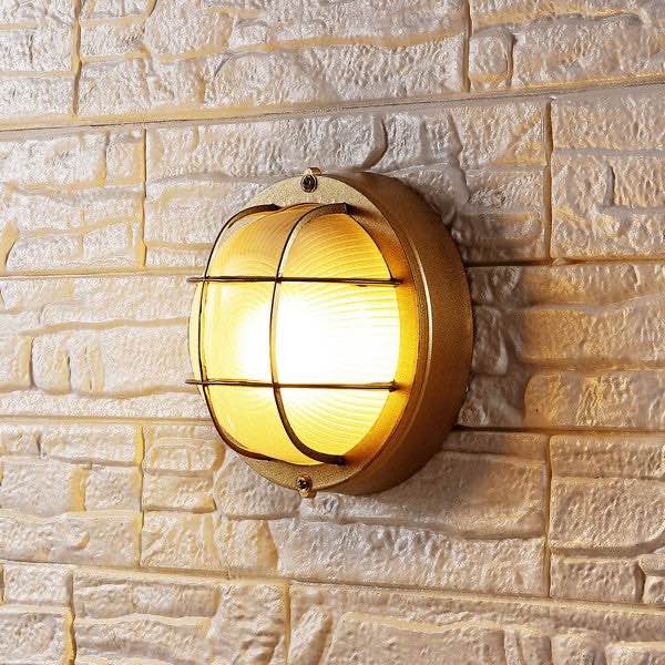 SAFAVIEH Lighting Collection Elson Modern Gold Outdoor Wall Sconce Set of 2