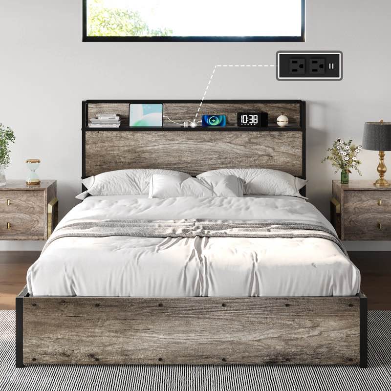 Shila Lift Up Storage Bed Frame & Charging Station