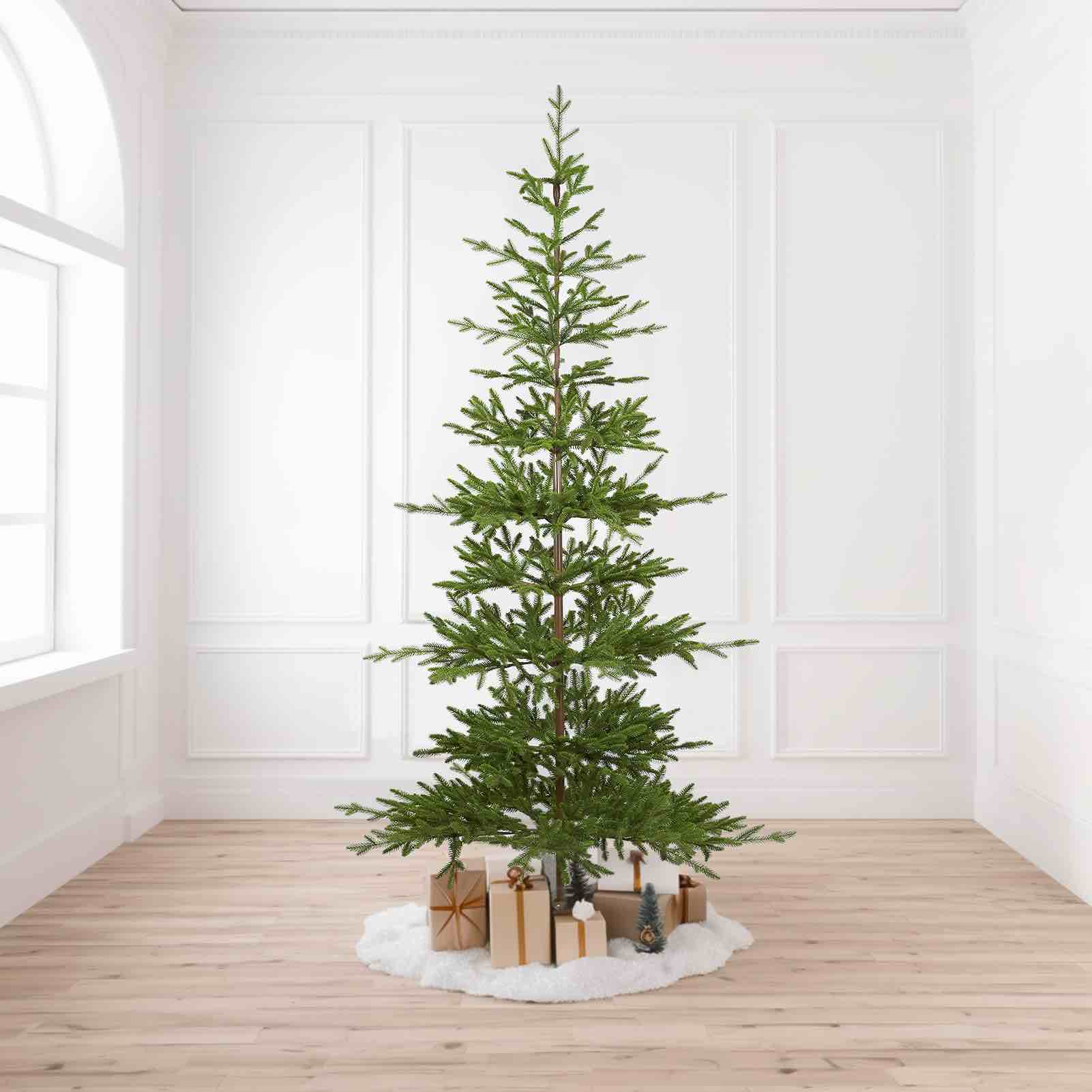 WBHome Pre-Lit 7 FT Alpine Fir Artificial Christmas Tree with 300 Clear Lights, XMT-2311-70, Sparse Christmas Tree, Green