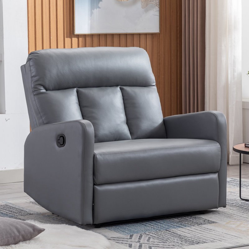 Florisel Oversize Vegan Leather Manual Recliner Chair, Extra Large 40" Wide, 1.5-Person Seating