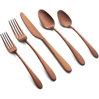 Cambridge Silversmiths Poet Copper Satin 20-Piece Flatware Set, Service for 4