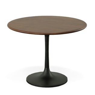 Alden Wood Top 40 Inch Round Dining Table In Elm Top and Black Base
