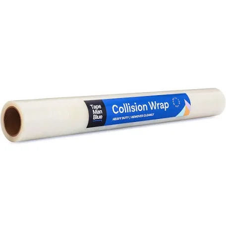 TapeManBlue Crash/Collision Wrap, 36 inch x 100 feet, Clear Collision Wrap for Damaged Cars, Removes Cleanly, Made in The USA (B09GWCJYTV)