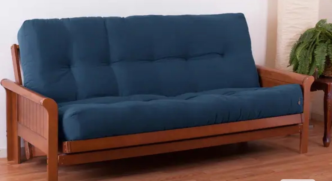 10-inch Thick Twill Futon Mattress (Twin, Full, or Queen) - Indigo - Full