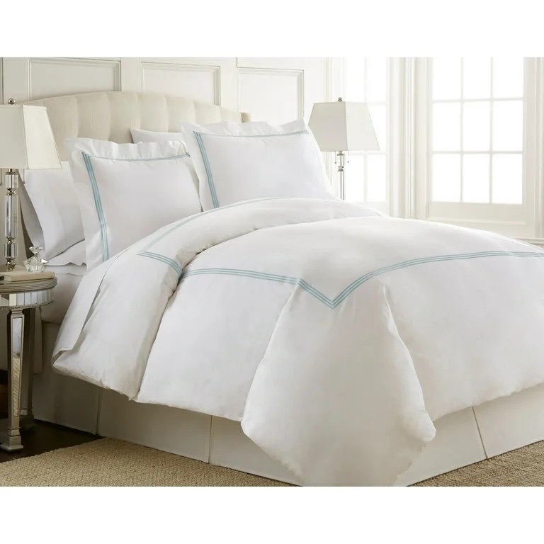 QUEEN - Charlotte Emb 3pc. Duvet Set Blue 