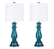 Grandview Gallery 25 Inch Baluster Table Lamp  Sapphire Blue (Set of 2)