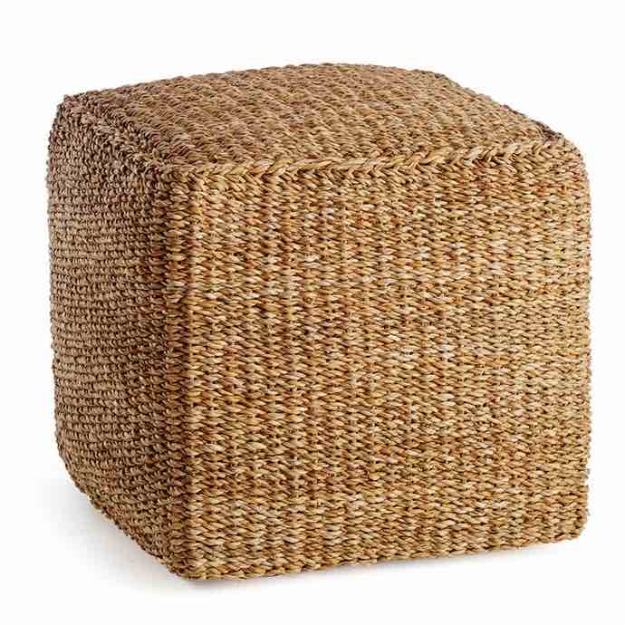 Napa Home and Garden SG2033 Seagrass 17 1/2 Inch Wide Rattan Pouf