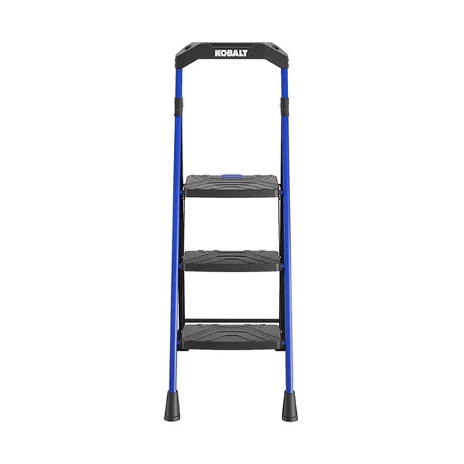 Kobalt 3-Step 300-lb Capacity Steel Foldable Step Stool - Black