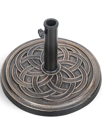 HealSmart 24.2 lbs Heavy Duty Base 17.72" Round Patio Umbrellas-Stand for Outdoor, Lawn and Garden, 24.2lbs, Bronze