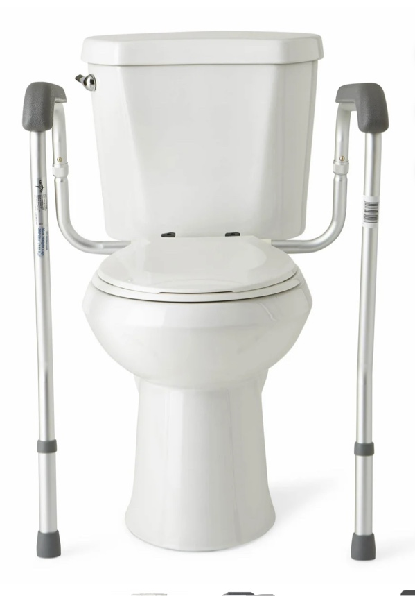 Medline Toilet Safety Rails, Height Adjustable Toilet Frame, 250 lb. Weight Capacity