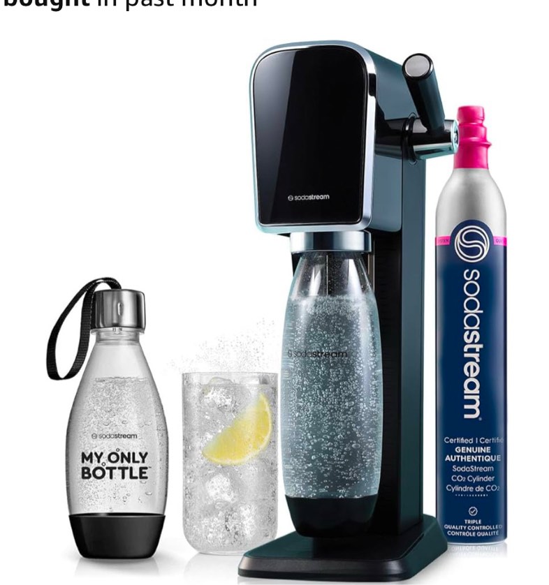 SodaStream - ART Sparkling Water Maker | STARTER KIT | CQC CO2 system | Includes 1x CO2 Cylinder, 1x32 & 1x16 Fl Oz Dishwasher Safe Bottles, 1x Bubly Flavor Drop | Combine with Pepsi Flavors | Black